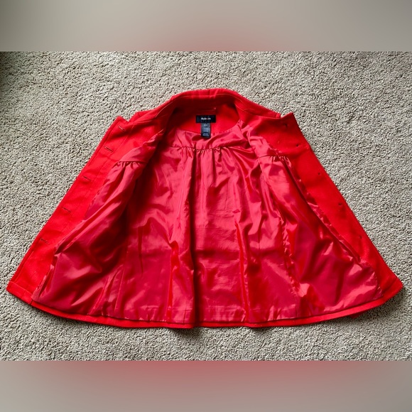 Style & Co Red Orange Wool Blend Coat - Picture 8 of 11